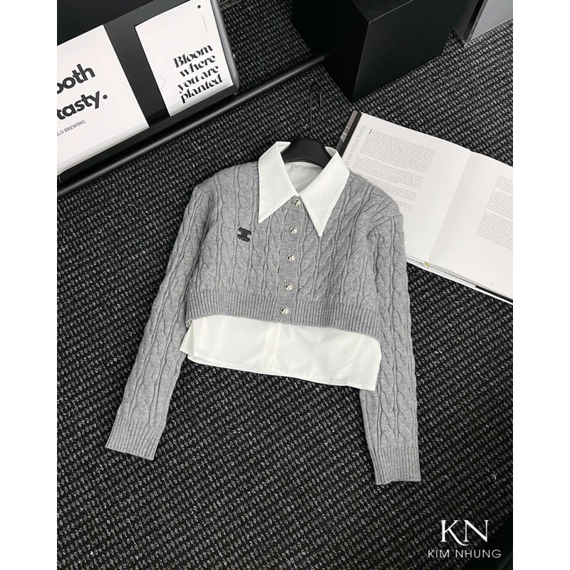 Set áo len Cei line mix áo sơmi rời