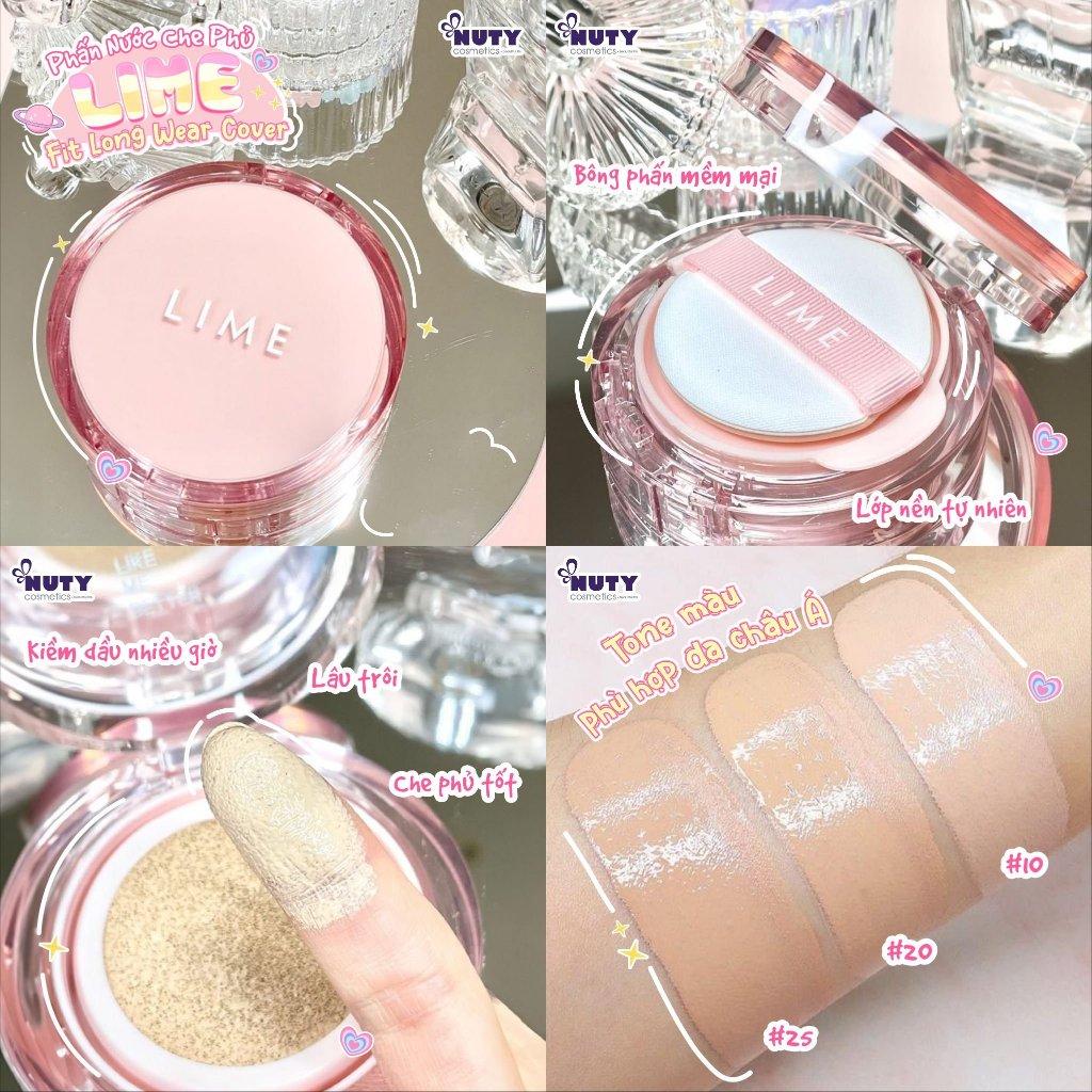 Phấn Nước LIME Che Phủ Hoàn Hảo Skin Fit Long Wear SPF50+