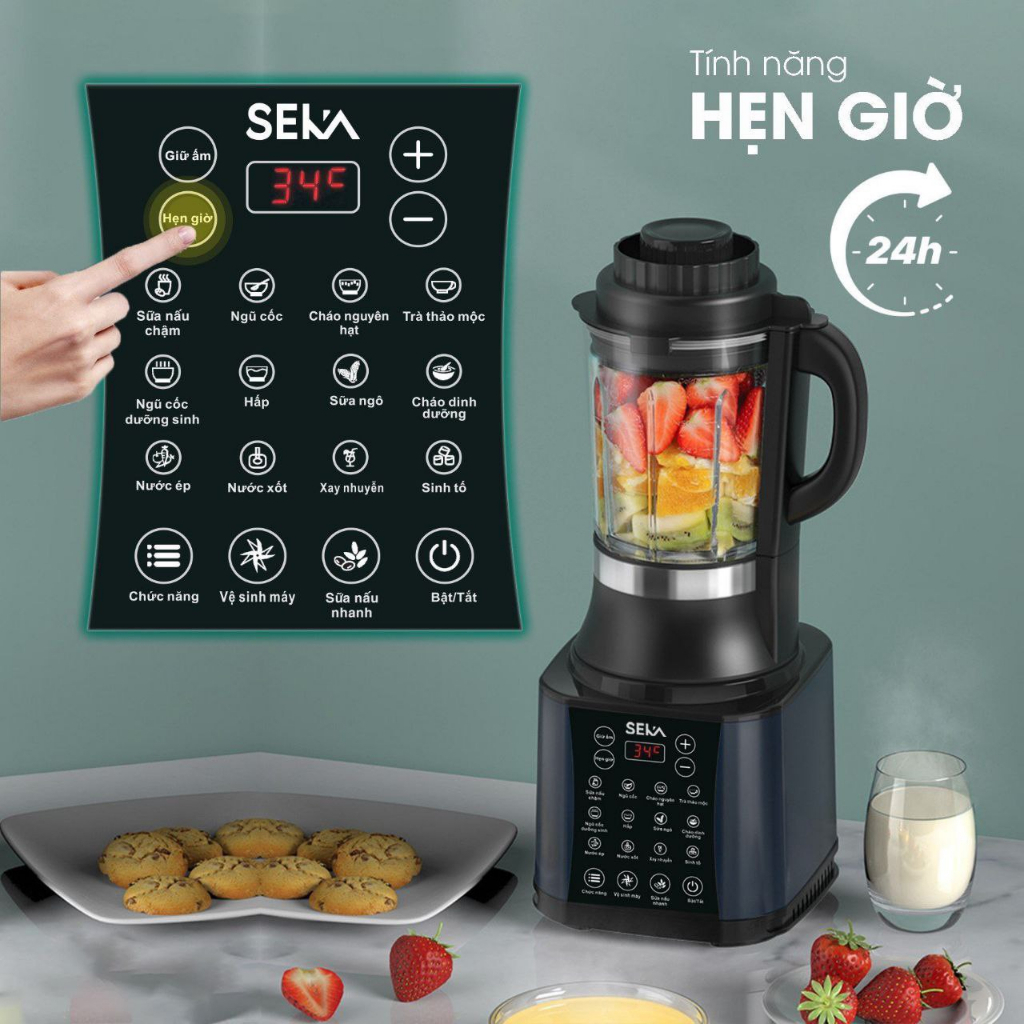 Máy làm sữa hạt SEKA E400 1.7L - 14 chức năng, bảo hành 12 tháng - Máy xay sinh tố Seka