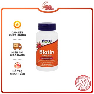 Now biotin 5000mcg viên uống now biotin hỗ trợ mọc tóc đẹp da, chắc khỏe móng - từ mỹ