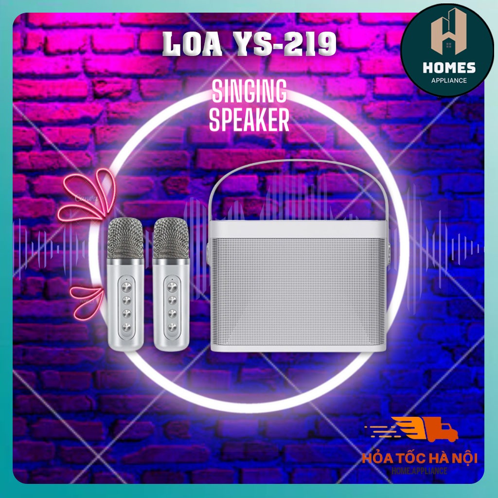 Loa Karaoke 2 Mic YS-219 | Loa Bluetooth YS-219 Âm Thanh Siêu Hay , Cổng AUX 3.5 , Thay Đổi Tone Giọng.