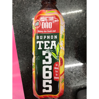 Bupnon hồng trà tea365 hương đào, mật ong, chanh sả 500ml