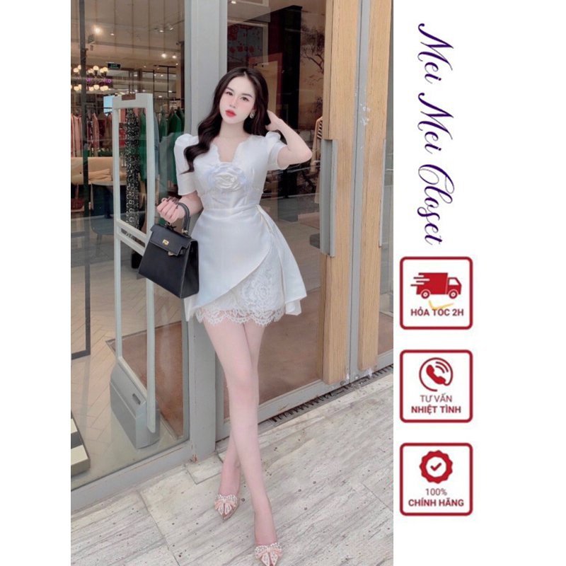 Đầm dự tiệc hoa ngực