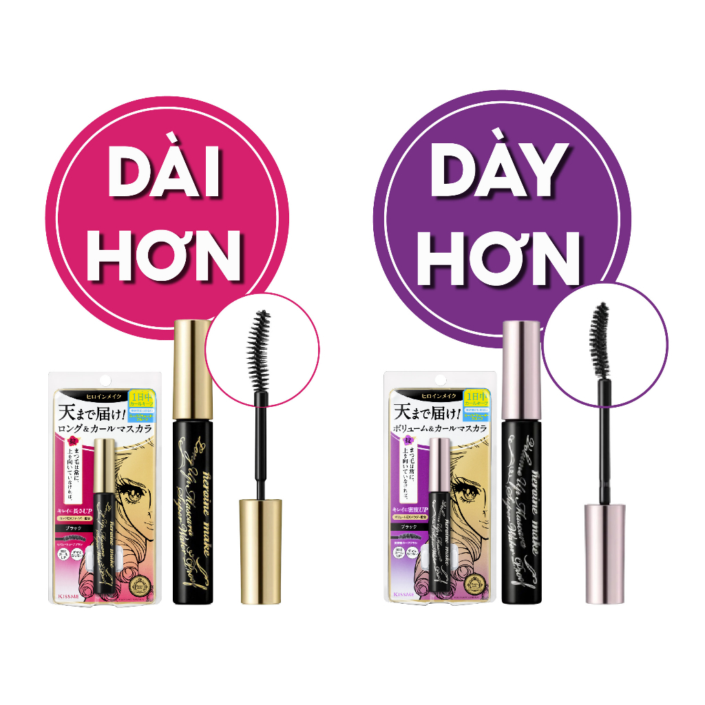 Chuốt Mi Mascara KissMe Heroine Make Long UP Mascara Super