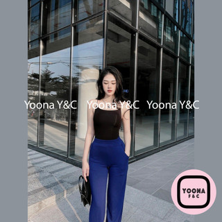 Áo bodysuit freesize dưới 45kg 2 dây mảnh khoét lưng tròn có khoen đen yoona f&c auth - 844