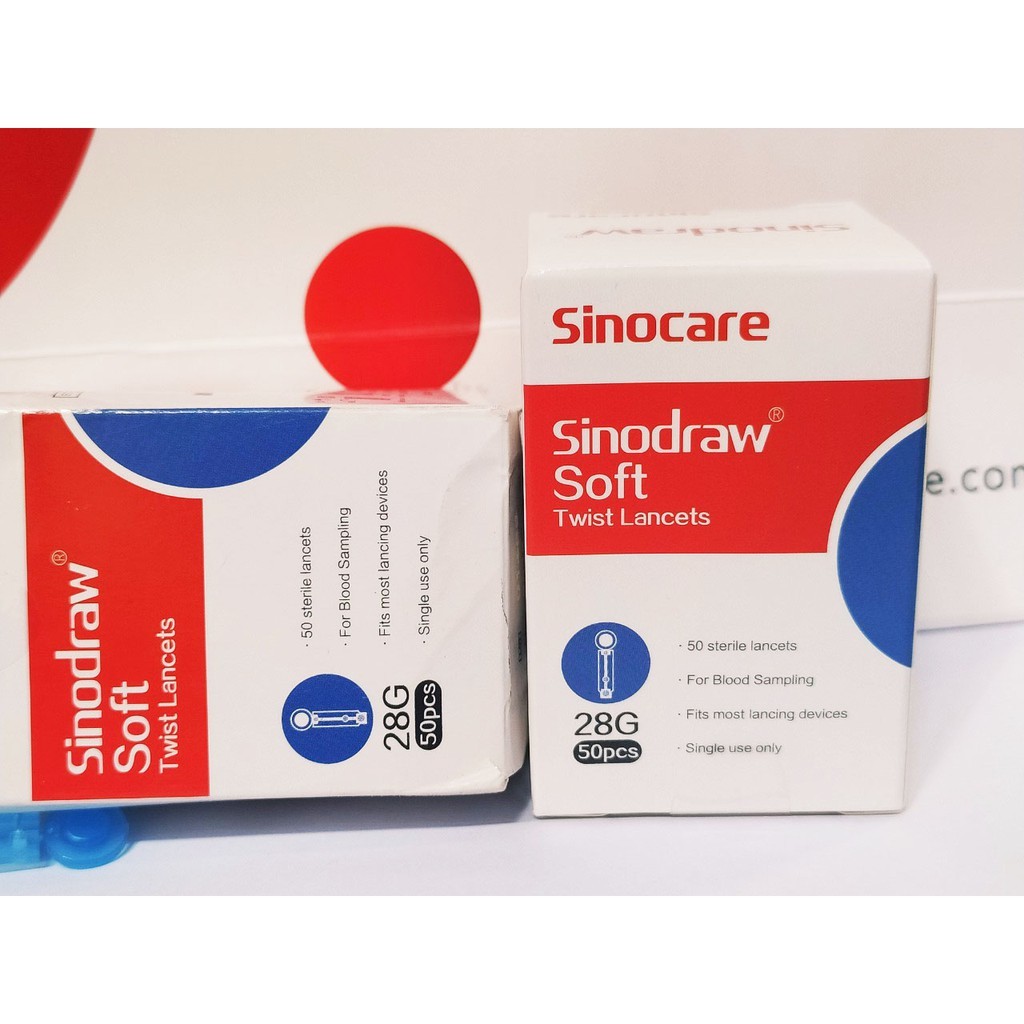 Kim chích máu Sinodraw Soft đo đường huyết sinocare, đo tiểu đường - Hộp  Thomsoncare