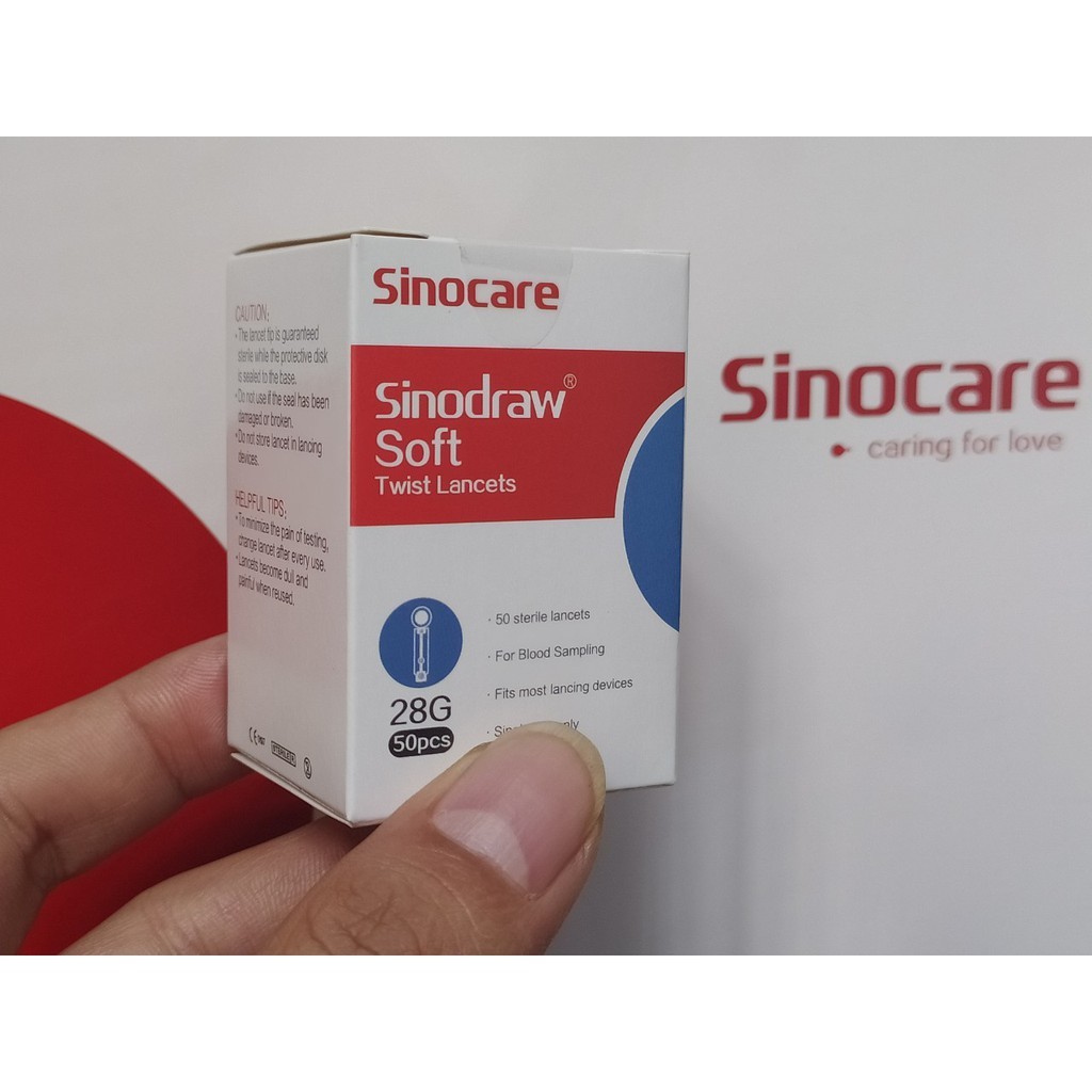 Kim chích máu Sinodraw Soft đo đường huyết sinocare, đo tiểu đường - Hộp  Thomsoncare