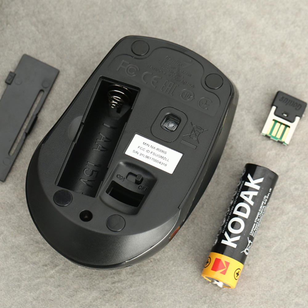 Chuột Không Dây Silent Wireless Công Thái Học Genius NX-8006S - Hàng Chính Hãng