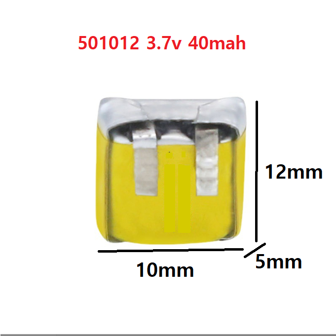 Pin sạc Lithium LiPo 1s 3.7V 40mah 501012 Cho tai nghe,loa Mp3 MP4 MP5 GPS PSP Bluetooth hàng mới
