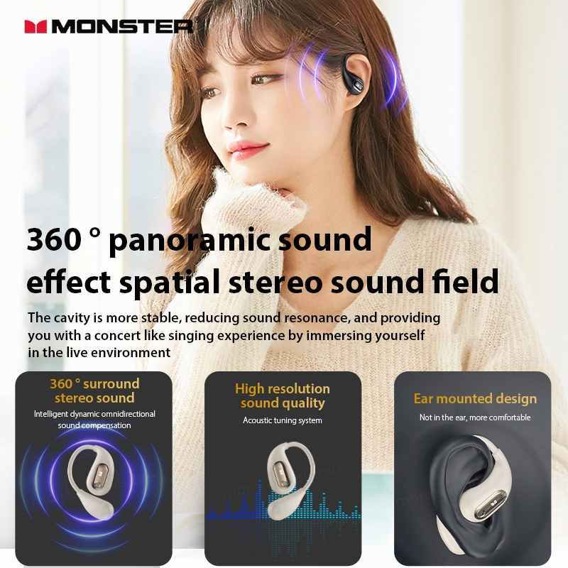 Monster OWS Open Ear AC210 Tai nghe không dây Bluetooth 5.4 IPX5 Chống Nước Tai nghe Có Mic