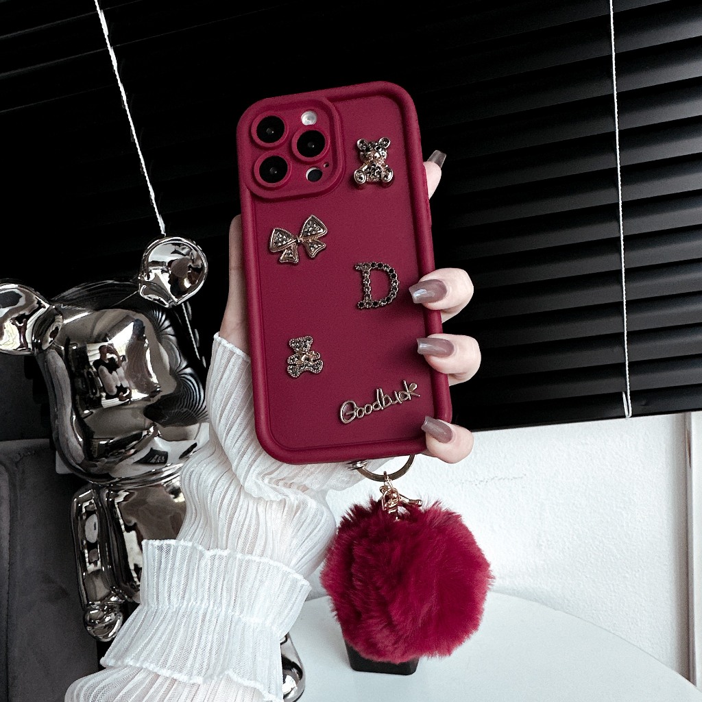 Ốp lưng iphone SILICON BVC  GOOD LUCK KÈM CỤC BÔNG  7P/8p/x/xs max/11/11promax/12PROMAX/13PROMAX/14prm,Anh Ga Case