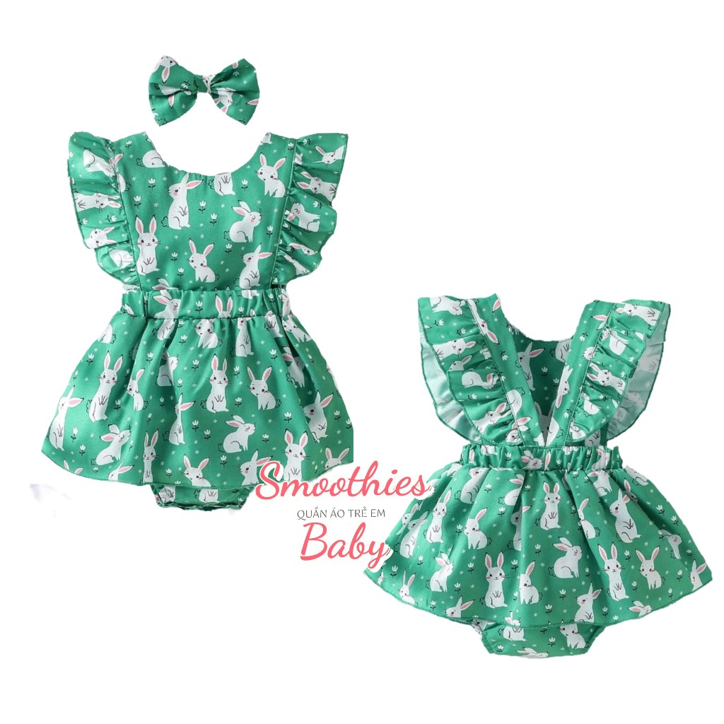 BODYSUIT BỘ LIỀN THÂN KIỂU ĐẦM CHO BÉ GÁI 3 - 11KG