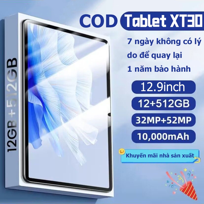 Máy tính bảng chơi game hiệu năng cao RAM 12GB + ROM 512GB Màn hình bảo vệ mắt độ phân giải cao 11 inch tablet PC