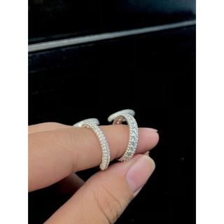 Nhẫn Bạc nữ 925 full đá HVJ 119 kèm hộp đựng
