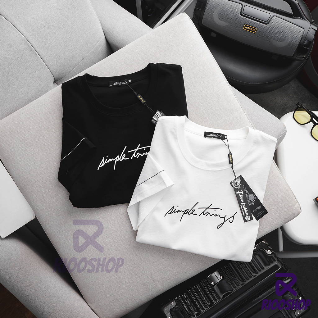 Áo thun nam cổ tròn đẹp, áo phông nam ngắn tay cotton trắng, đen cao cấp RIOOSHOP RTX010 có size lớn, big size