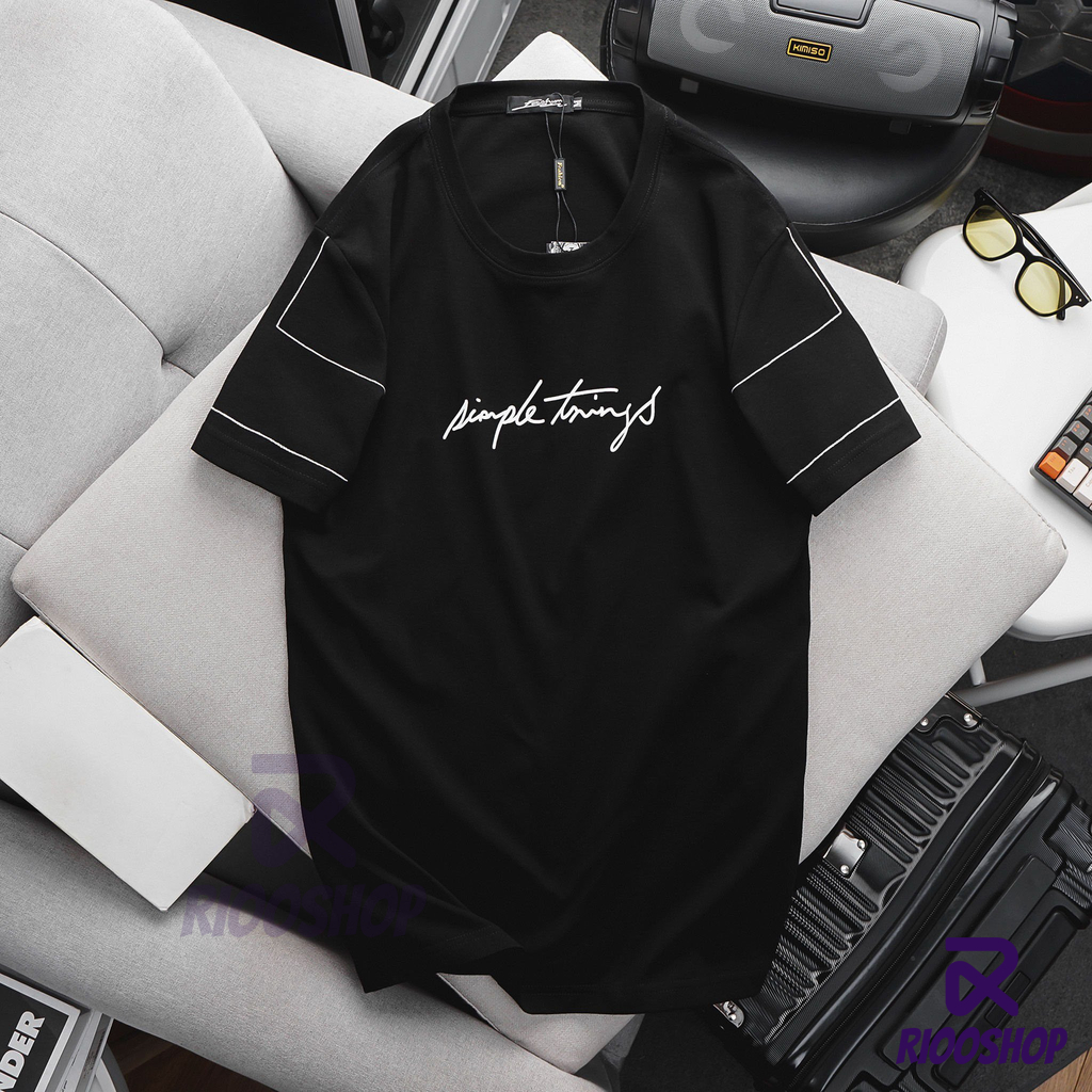 Áo thun nam cổ tròn đẹp, áo phông nam ngắn tay cotton trắng, đen cao cấp RIOOSHOP RTX010 có size lớn, big size