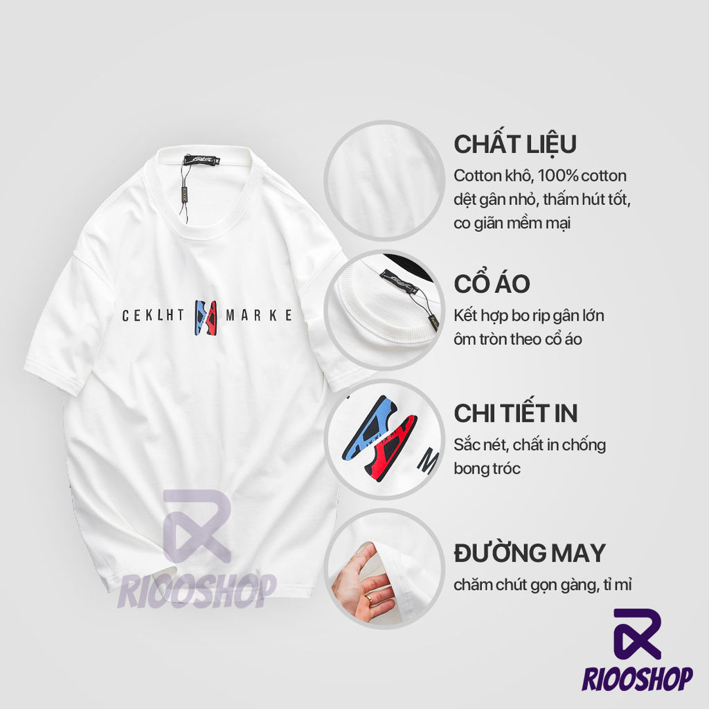 Áo thun nam nữ tay lỡ, áo phông form rộng thiết kế đơn giản trắng, đen, oversize RIOOSHOP RTO012