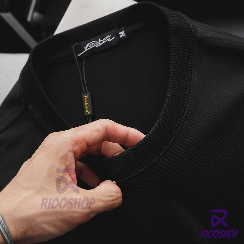 Áo thun nam nữ tay lỡ, áo phông form rộng thiết kế đơn giản trắng, đen, oversize RIOOSHOP RTO012