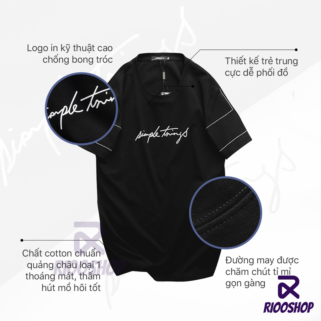 Áo thun nam cổ tròn đẹp, áo phông nam ngắn tay cotton trắng, đen cao cấp RIOOSHOP RTX010 có size lớn, big size