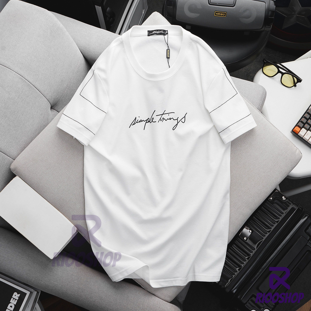 Áo thun nam cổ tròn đẹp, áo phông nam ngắn tay cotton trắng, đen cao cấp RIOOSHOP RTX010 có size lớn, big size