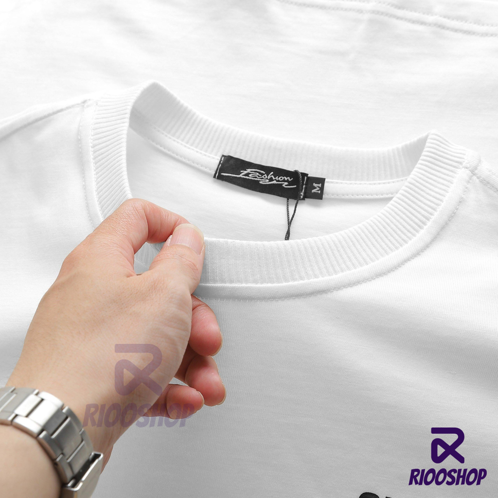 Áo thun nam nữ tay lỡ, áo thun oversize, form rộng trắng đen thiết kế cao cấp, chất lượng RIOOSHOP RTO013