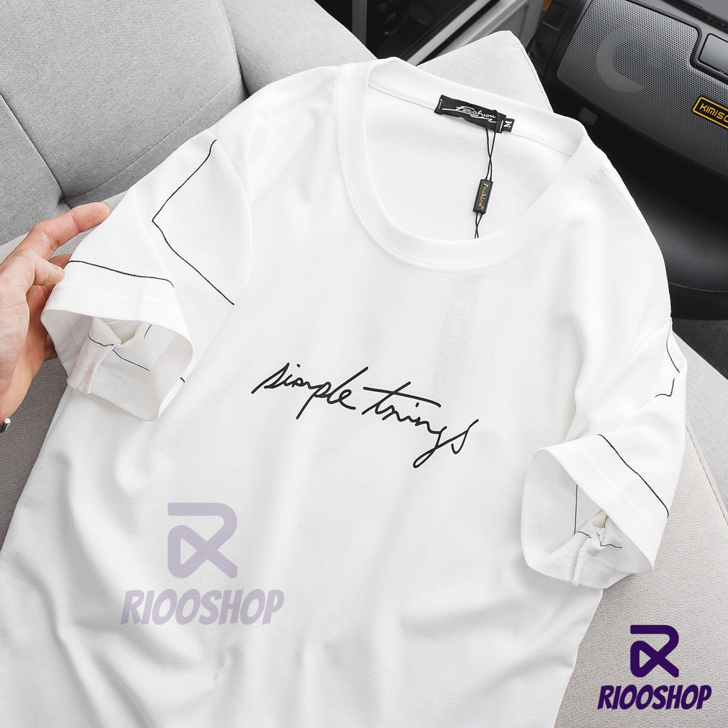 Áo thun nam cổ tròn đẹp, áo phông nam ngắn tay cotton trắng, đen cao cấp RIOOSHOP RTX010 có size lớn, big size