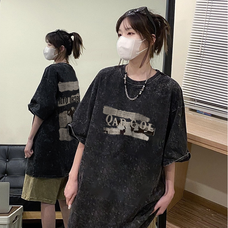 Focus local brand vintage giấy báo nâu xám áo phông hình cổ tròn bigsize áo thun chất unisex levents 100%cotton