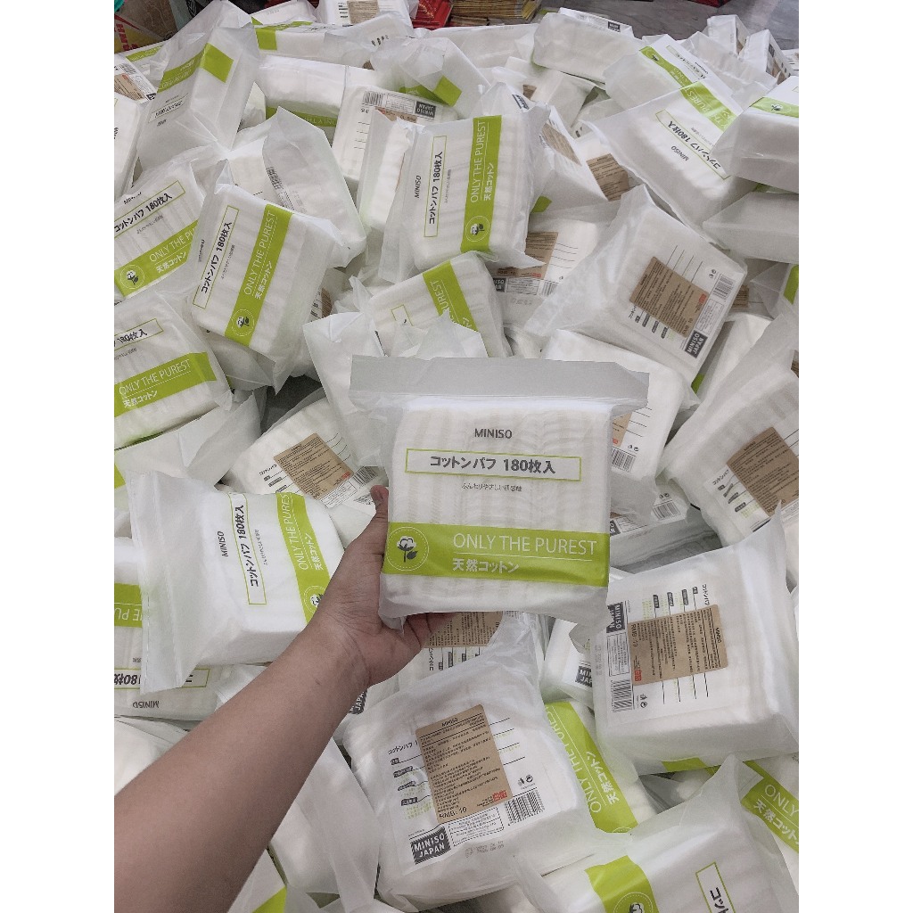 Bông Tẩy Trang Miniso Only The Purest 180 Miếng Với 100% Cotton Siêu Sạch