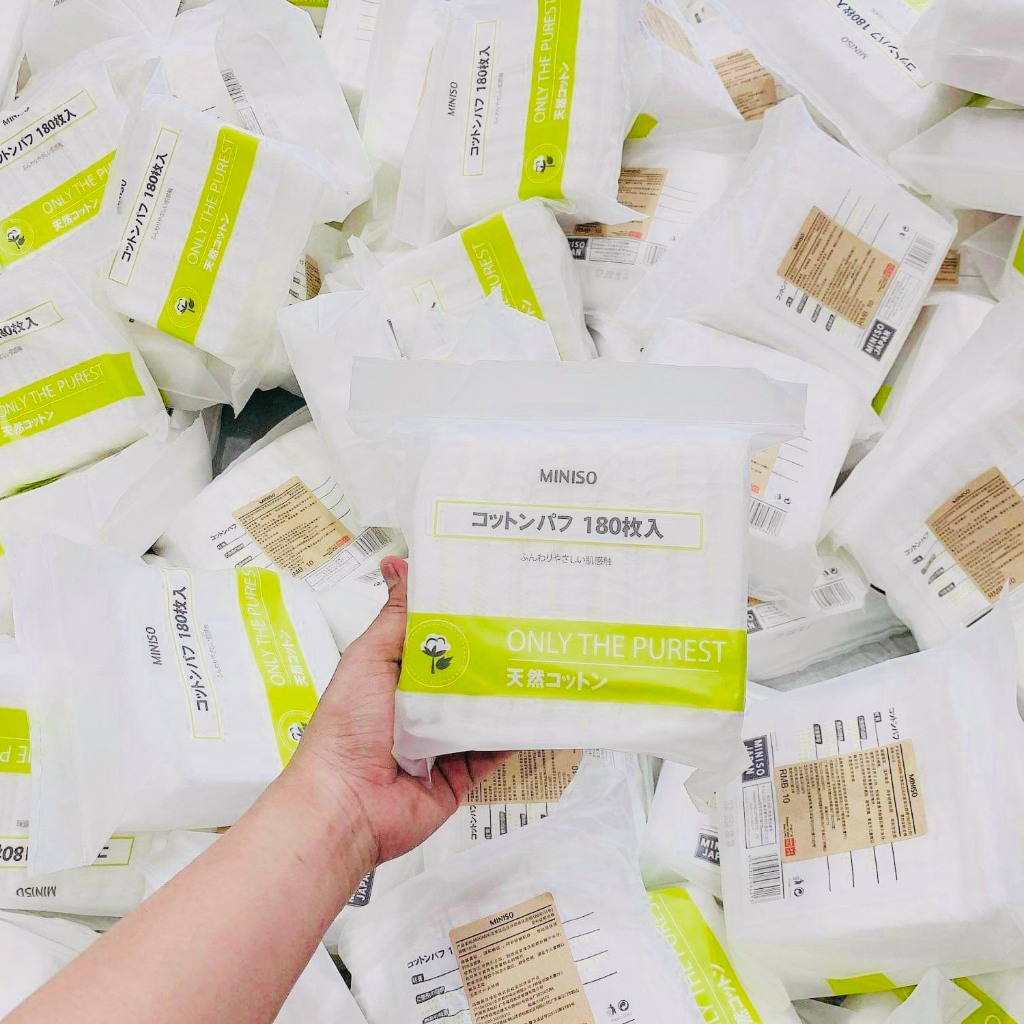 Bông Tẩy Trang Miniso Only The Purest 180 Miếng Với 100% Cotton Siêu Sạch