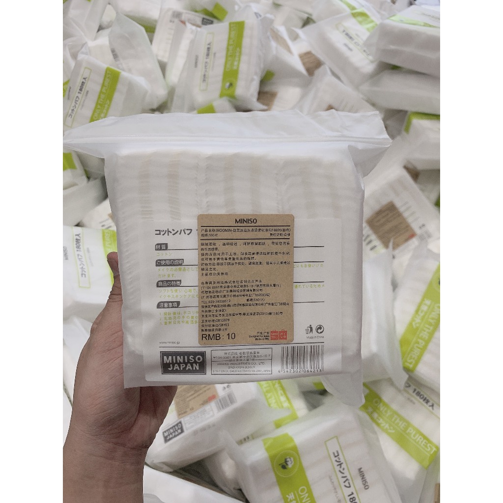 Bông Tẩy Trang Miniso Only The Purest 180 Miếng Với 100% Cotton Siêu Sạch