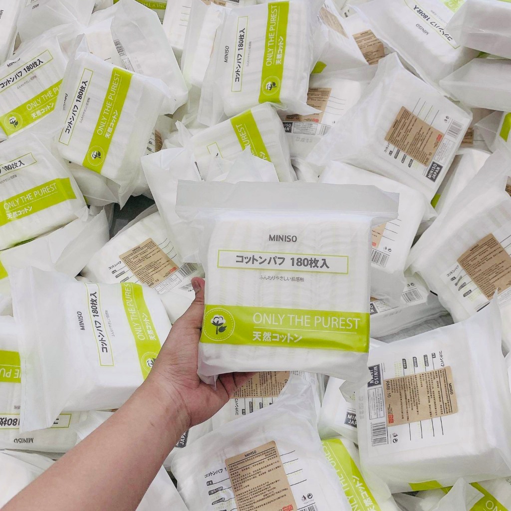 Bông Tẩy Trang Miniso Only The Purest 180 Miếng Với 100% Cotton Siêu Sạch