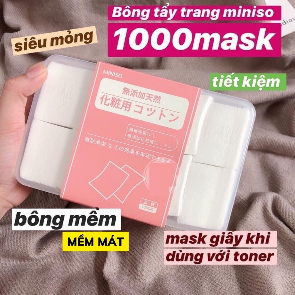 Bông Tẩy Trang Miniso Only The Purest 180 Miếng Với 100% Cotton Siêu Sạch