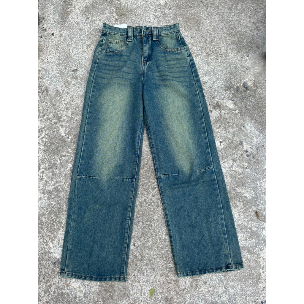 Quần jeans suông triết gấu ngang 9015 - Rotrostyle