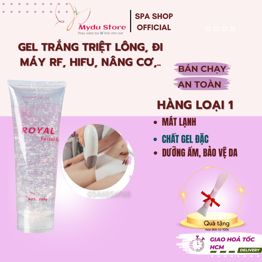 Gel Lạnh Triệt Lông Nách Vùng Kín Royal Dùng Cho Máy Laser, RF, Hifu,..