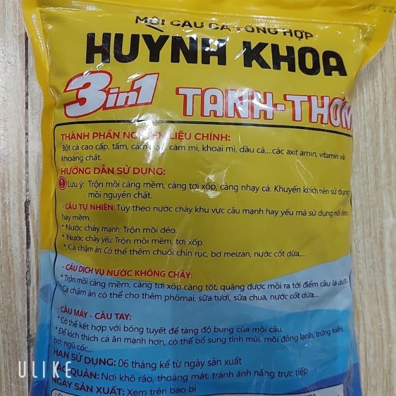 Cám câu Cá Huỳnh Khoa loại mới Tanh thơm gói 1kg
