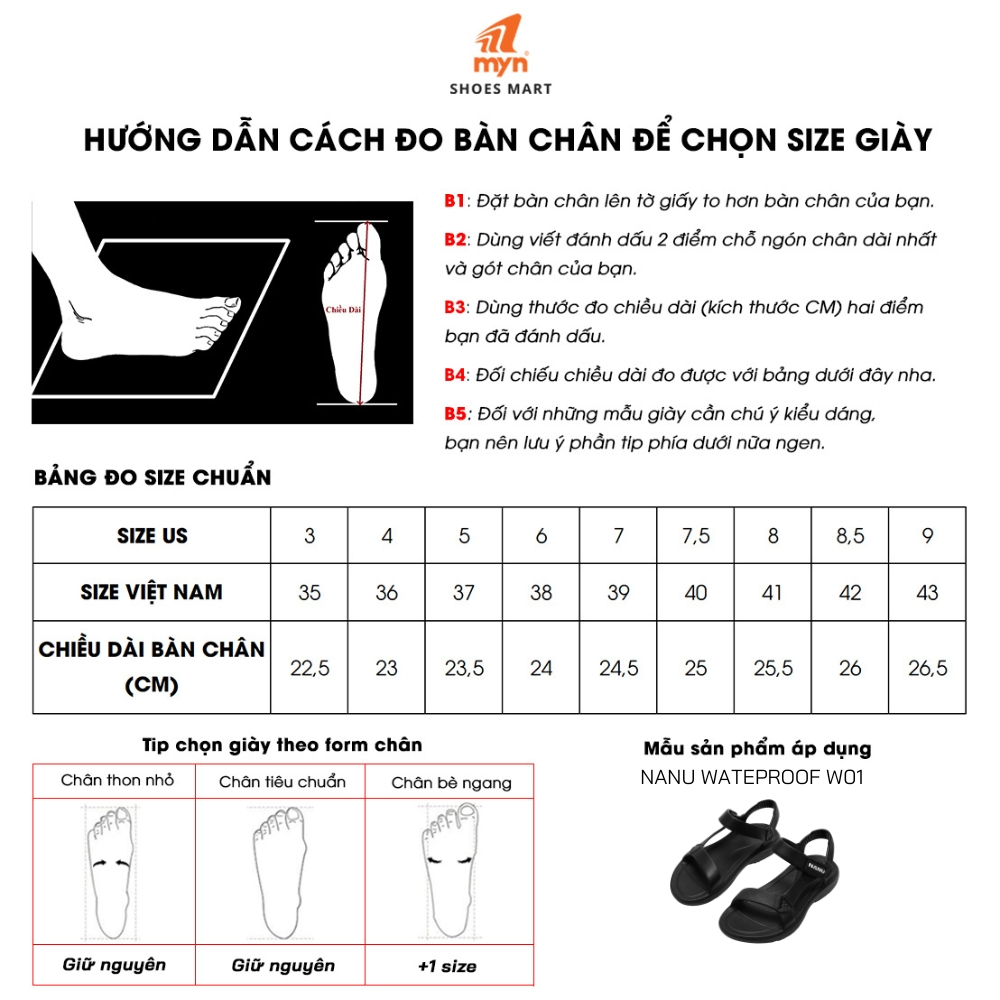 Giày Sandal IP Nanu Wateproof W01 Black