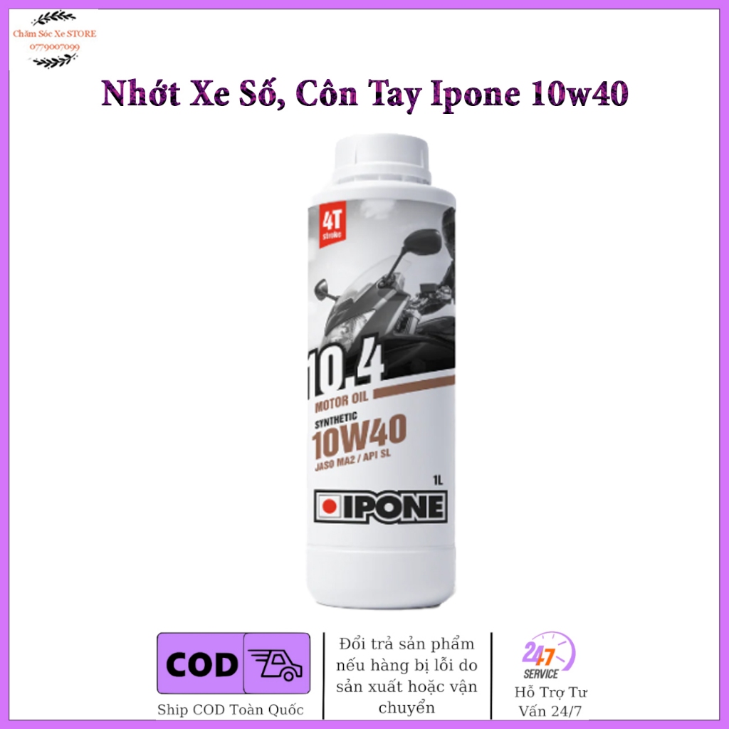 Dầu Nhớt Cao Cấp Cho Xe Số, Côn Tay Ipone 10.4 10w40
