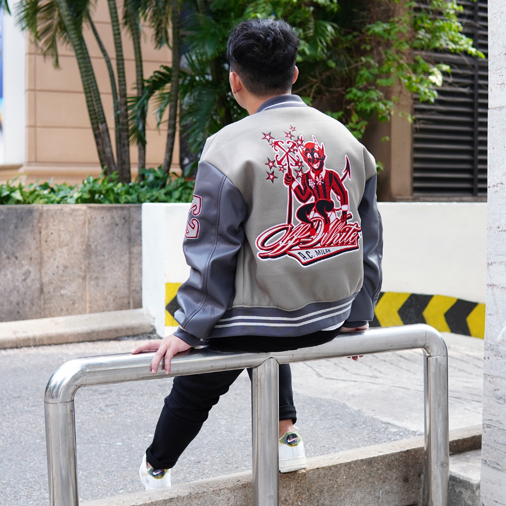 Áo Varsity OFF WHITE x AC Milan hàng cao cấp ss2024