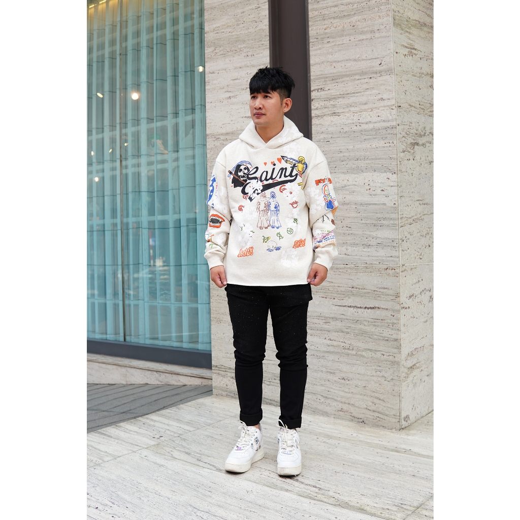Áo hoodie Kanye x Graffiti hàng cao cấp ss2024