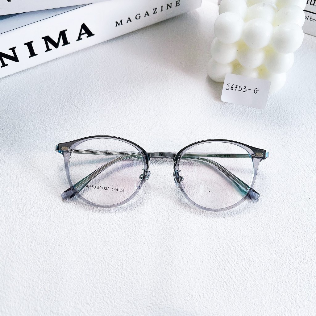 Gọng kính mắt thời trang chính hãng ANNA nam nữ dáng bầu chất liệu nhựa cao cấp 550TNA009