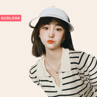 Áo Len cộc tay nữ GUDLOOK polo kẻ sọc ngắn tay cổ sơ mi 3 màu be trắng đen