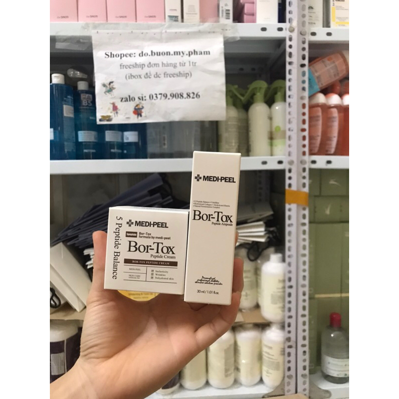 COMBO Serum Và Kem Dưỡng 𝐌𝐄𝐃𝐈-𝐏𝐄𝐄𝐋 𝐁𝐨𝐫-𝐓𝐨𝐱 𝐏𝐞𝐩𝐭𝐢𝐝𝐞 Da Căng Bóng