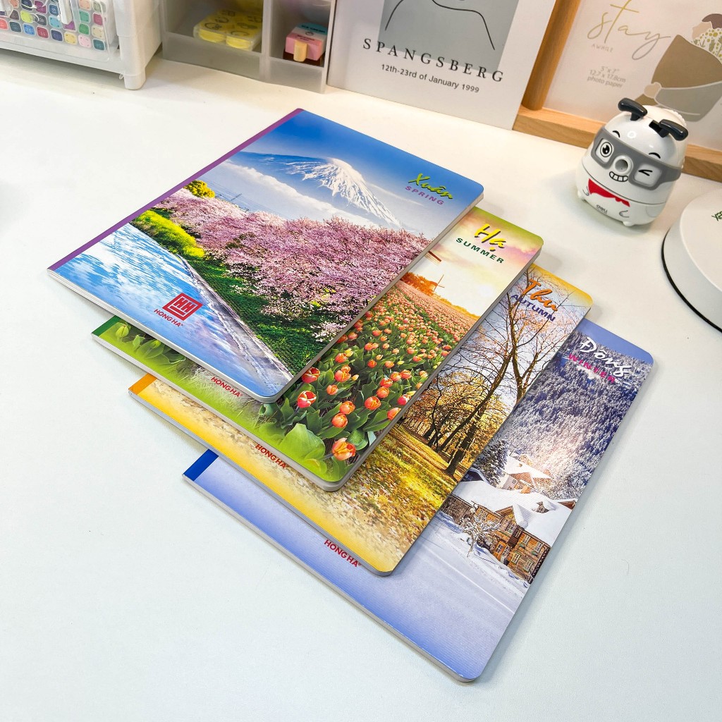 Vở kẻ ngang Hồng Hà Pupil 120 trang Bốn Mùa chính hãng nhà sách Tiền Phong phân phối dành cho học sinh - HH1001