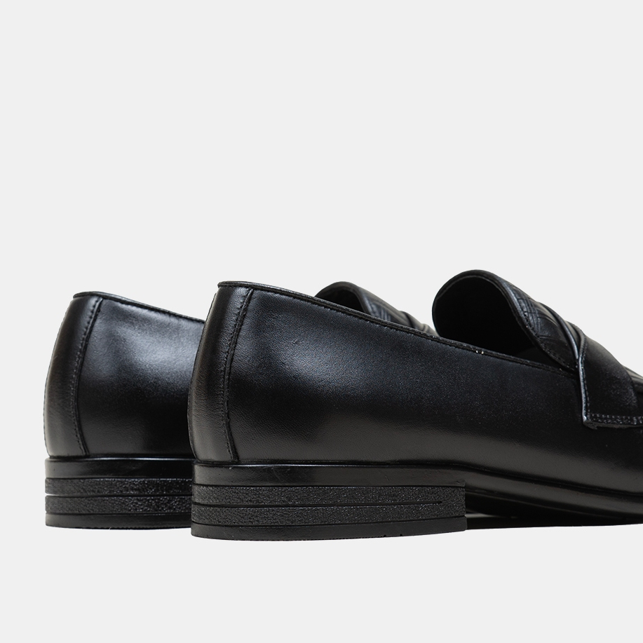 Giày tây nam da bò thật trẻ trung lịch lãm màu đen GT 15001