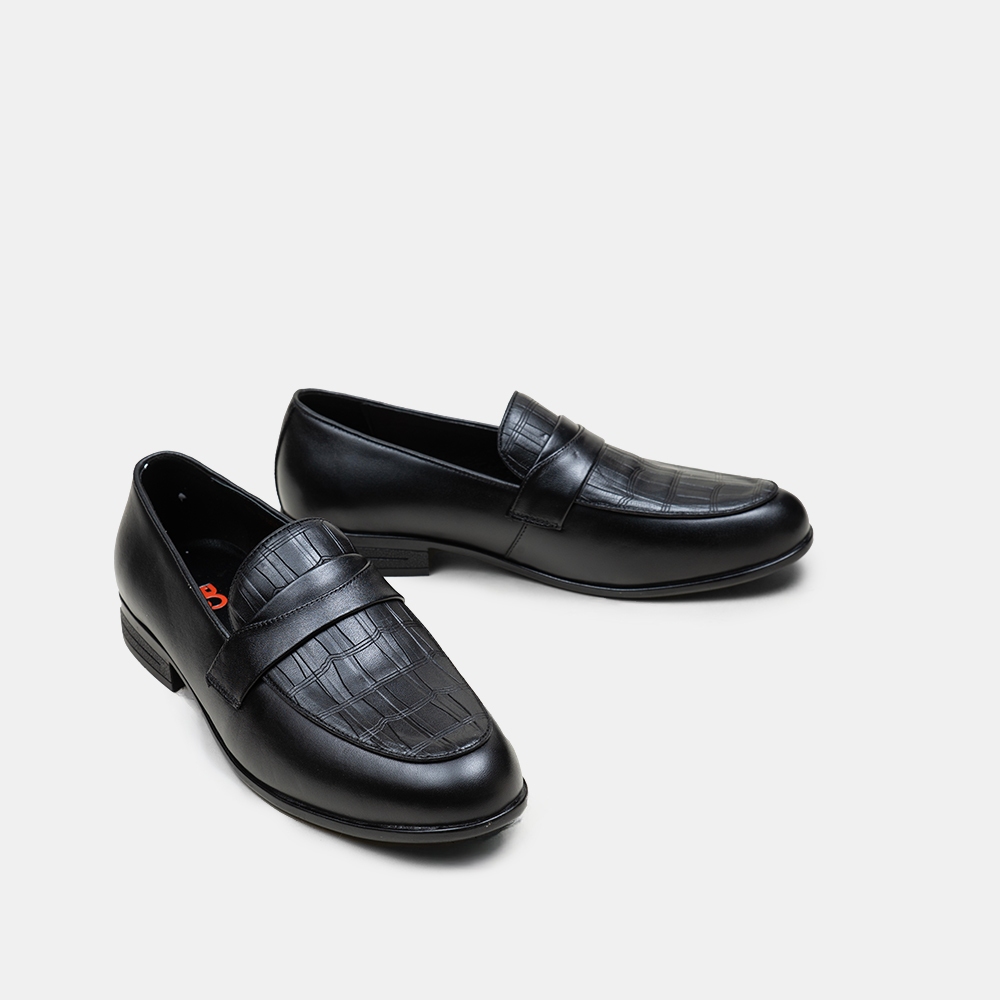 Giày tây nam da bò thật trẻ trung lịch lãm màu đen GT 15001