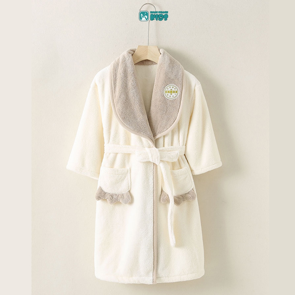 Đồ ngủ trẻ em thấm nước và nhanh khô, áo choàng tắm ấm áp dày dặn mùa thu đông cho bé trai bé gái
