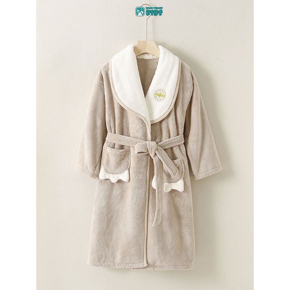Đồ ngủ trẻ em thấm nước và nhanh khô, áo choàng tắm ấm áp dày dặn mùa thu đông cho bé trai bé gái