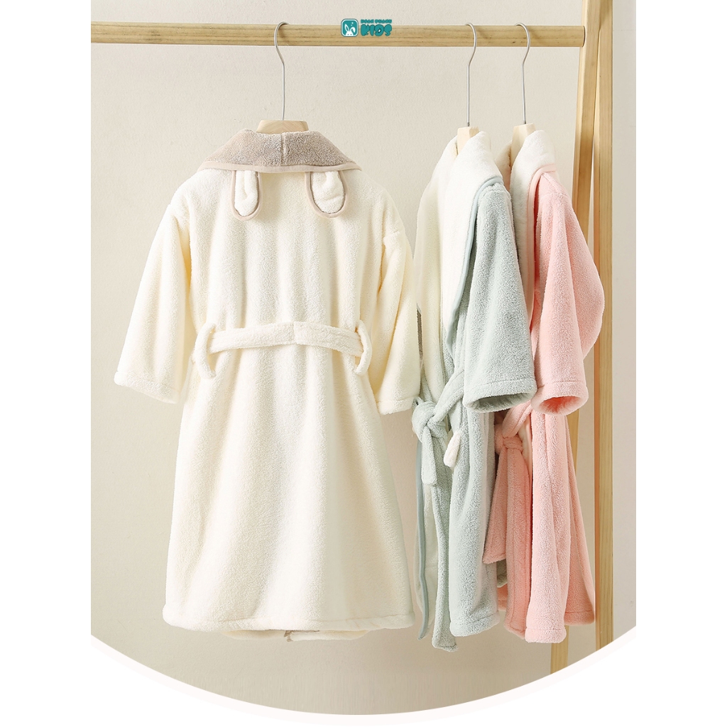 Đồ ngủ trẻ em thấm nước và nhanh khô, áo choàng tắm ấm áp dày dặn mùa thu đông cho bé trai bé gái
