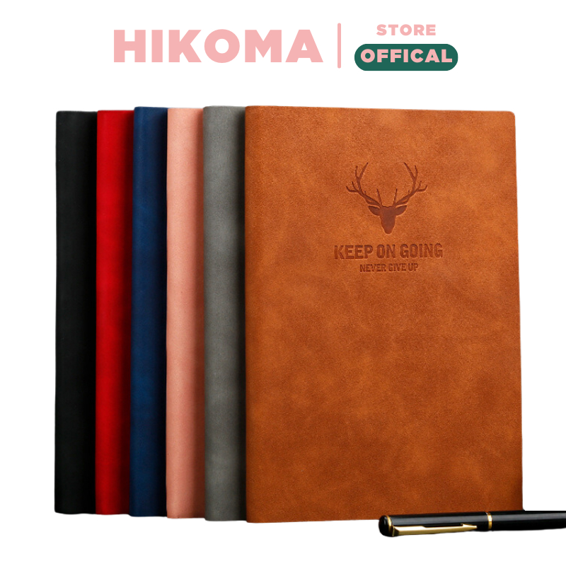 Sổ tay ghi chép 200 trang bìa da A5 sổ tay ghi chú nhiều màu văn phòng phẩm giá rẻ