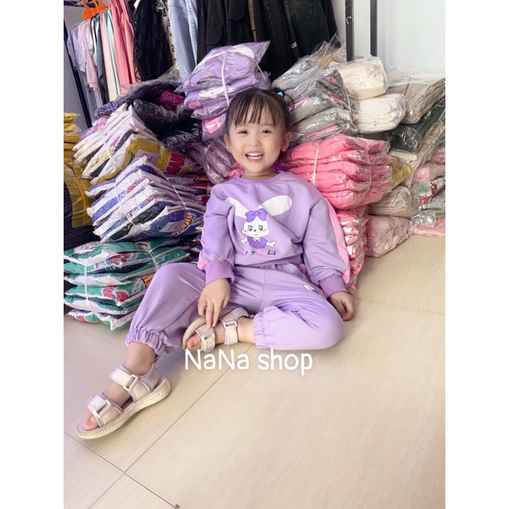 Bộ nỉ da cá thỏ bé gái, bộ nỉ bé gái